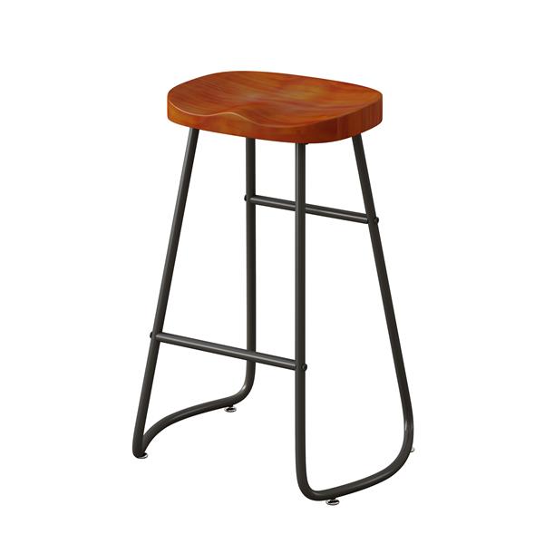 Multi-Functional Kitchen Island Cart with Stylish and Minimalist Bar Stools, Combination Set, Convenient and Practical (Black Kitchen Island + Brown Bar Stools)