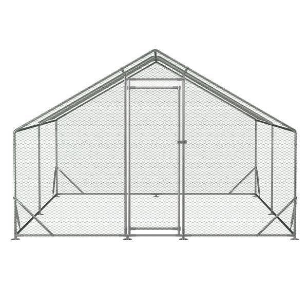 Large Metal Chicken Coop, Walk-in Chicken Run,Galvanized Wire Poultry Chicken Hen Pen Cage, Rabbits Duck Cages with Waterproof and Anti-Ultraviolet Cover for Outside(10' L x 13 W x 6.56' H)