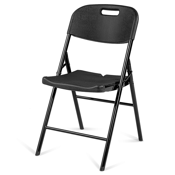 2pcs 47*54*84cm Garden Plastic Folding Chair Black