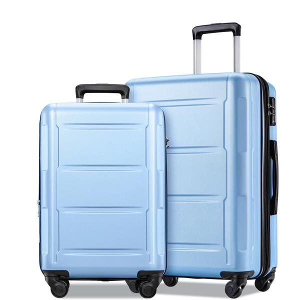 Expanable Spinner Wheel 2 Piece Luggage Set ABS Lightweight Suitcase with TSA Lock 20inch+24inch