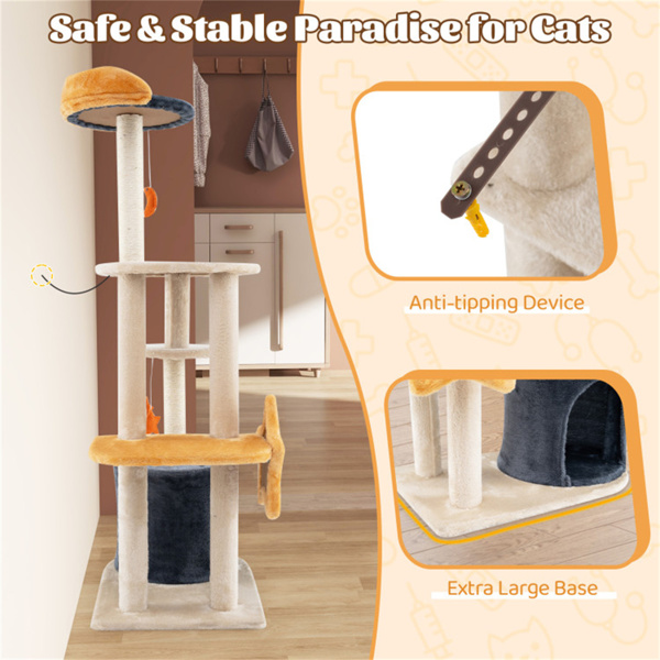 50” H Cat tree with sisal grab post and board