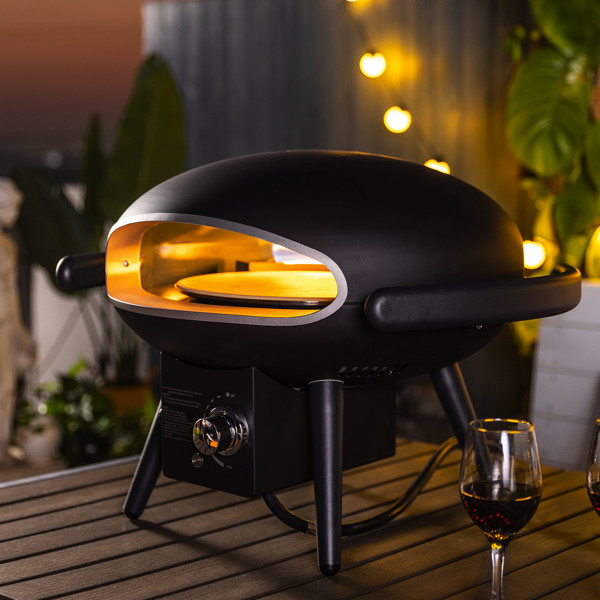 Gas Pizza Oven, Propane Outdoor Pizza Oven, Portable Pizza Oven For 12 Inch Pizzas, With Gas Hose & Regulator 