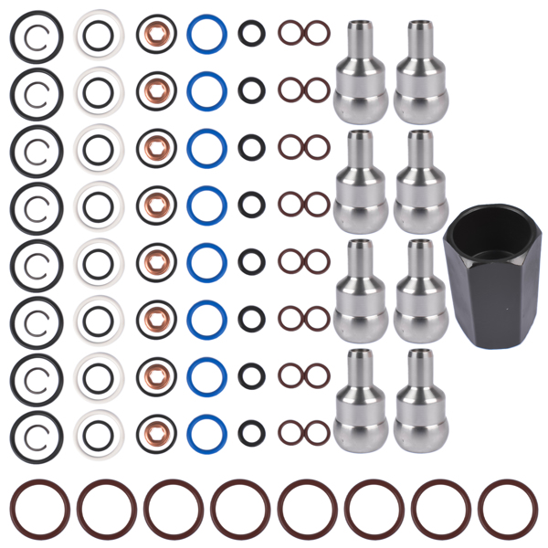 Oil Rail Leak Repair Kit Tool O-rings + Injector +  Copper Crush Washers for Ford 6.0L 2003-2010 