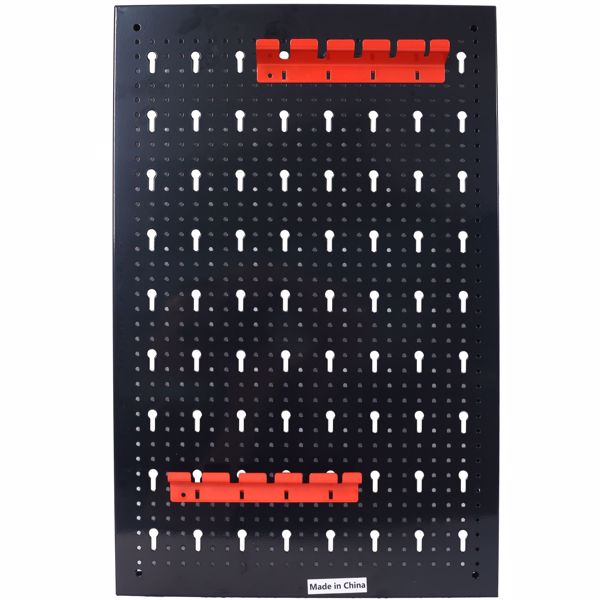 Pegboard Wall Organizer, 4ft Metal Garage Pegboard Tool Organizer w/3 Pegboards, Drill Bit Rack, Wrench Rack, Hooks Accessories, Wall-Mounted Tool Storage Pegboard for Workshop Warehouse, Black 