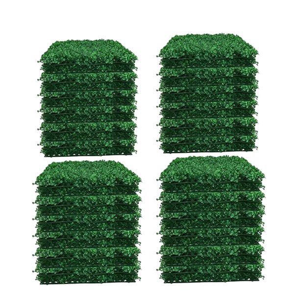 24 pieces of 23.6 "x 15.75 " artificial boxwood boards, grass wall panels, boxwood fence panels, UV protection suitable for artificial green wall decoration, fence garden wedding backyard decoration