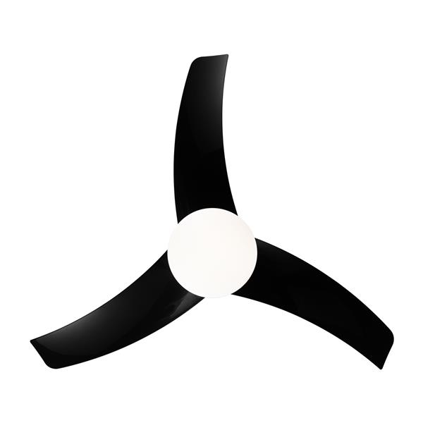 Matte Black Ceiling Fan with Integrated LED Light