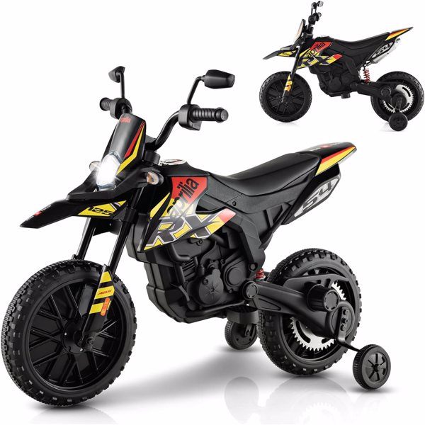 HNH 12V Electric Kid Dirt Bike for Boys, Battery Powered Motorcycle for Kids, Off Road Motorbike Toy 4Mph-Yellow(Not shipped on weekends) (Banned from temu, Walmart)