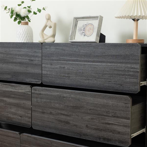 Drawer dresser cabinet,Sideboard,bar cabinet,Buffet server console,table storge cabinets,Flat out the corners of the drawers,six drawers,for Dining Room,Living Room,bedroom,Kitchen Hallway,Dark Gray