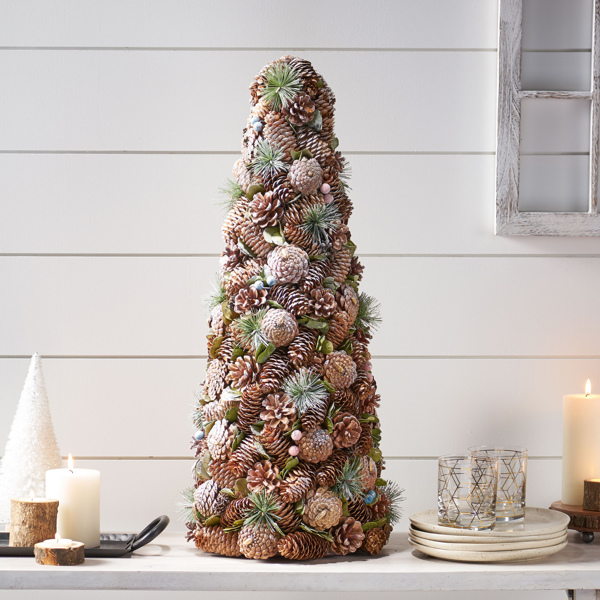 PINE CONE TABLE TOP TREE FOR Christmas DAY