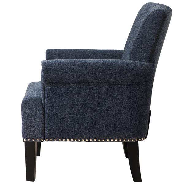 Tufted Polyester Armchair ,Navy Blue