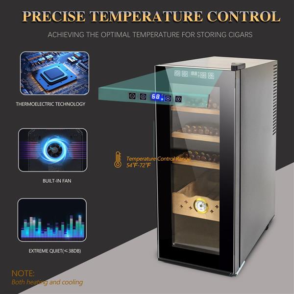 35L Cigar Humidors with Cooling and Heating Function , 250Counts Capacity Cigar Humidor Humidifiers with Constant Temperature Controller, Father's Day Gift for Men