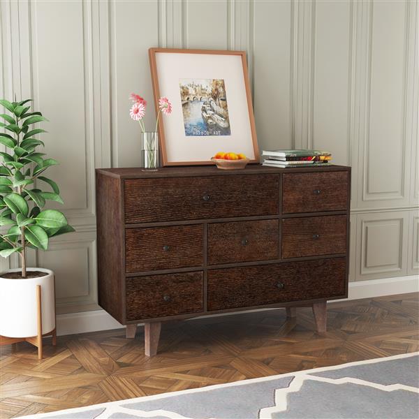 Solid Wood spray-painted drawer dresser bar,buffet tableware cabinet lockers buffet server console table lockers, retro round handle, applicable to the dining room, living room,kitchen corridor auburn