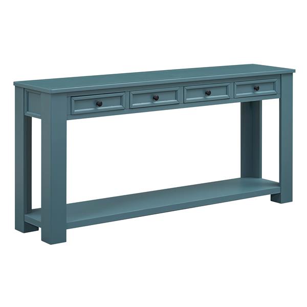 Console Table/Sofa Table with Storage Drawers and Bottom Shelf for Entryway Hallway(Dark Blue)