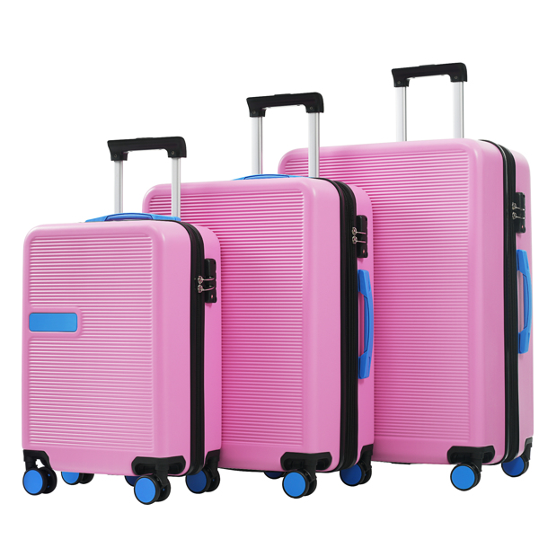 Hardshell Luggage Sets 3 pcs Contrast Color Suitcase with Spinner Wheels and TSA Lock 20" 24" 28" Available