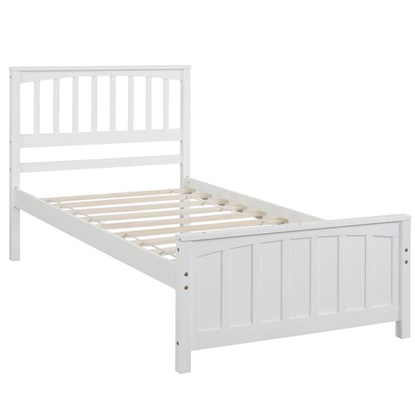 Wood Platform Bed Twin size Platform Bed, White