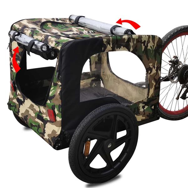 Camouflage Foldable Bicycle Trailer Bike Trailer for Camping Pet Dog Cat Luggage Carry