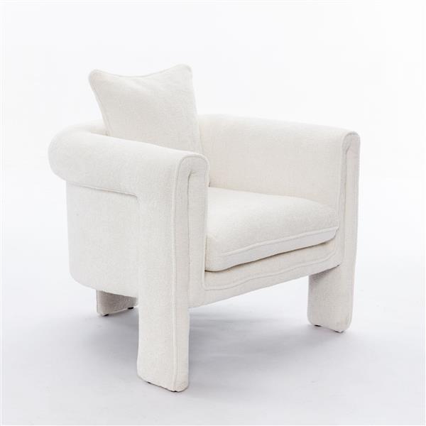 Modern Style Accent Chair Armchair for Living Room, Bedroom, Guest Room,Office, Ivory