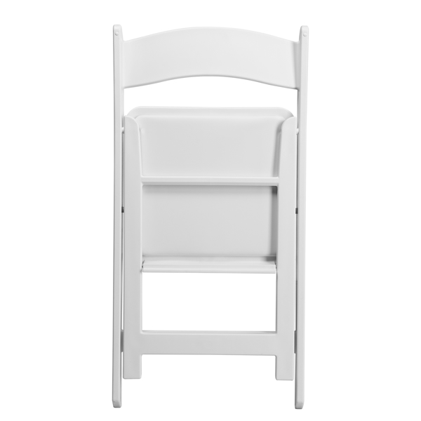 4 Pack Folding Chairs, Resin Chairs with Padded Seat, Comfortable Event Chairs Indoor Outdoor for Home Event Party Picnic School Wedding, White