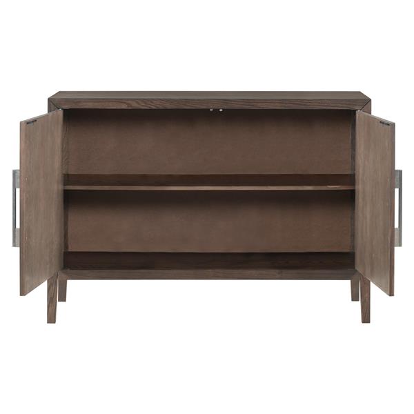 Storage Cabinet Sideboard Wooden Cabinet with 2 Metal handles and 2 Doors for Hallway, Entryway, Living Room