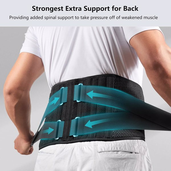 Lumbar support belt (for men and women) Lower back pain relief with 7 fixation points,non-slip,adjustable lumbar support belt for sciatica,scoliosis and other workplaces(2XL)（No shipments on weekends)