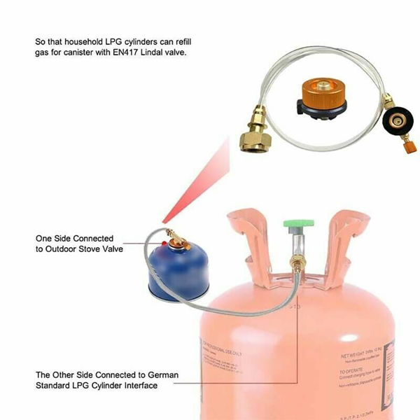 Gastank Adapter Schlauch Set Anschluss Gaskartusche für Campingkocher Adapter DE