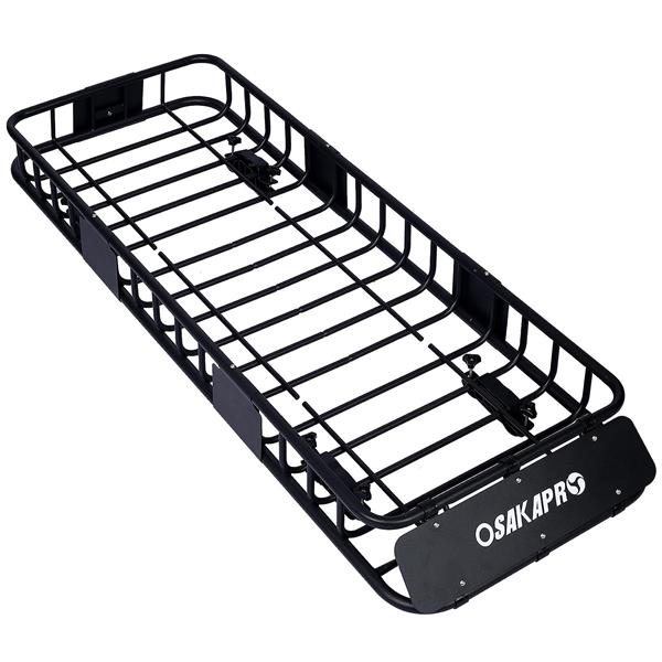 Rooftop Cargo Carrier Basket Motoring Roof Rack,Top Mount Roof Rack 64" black steel