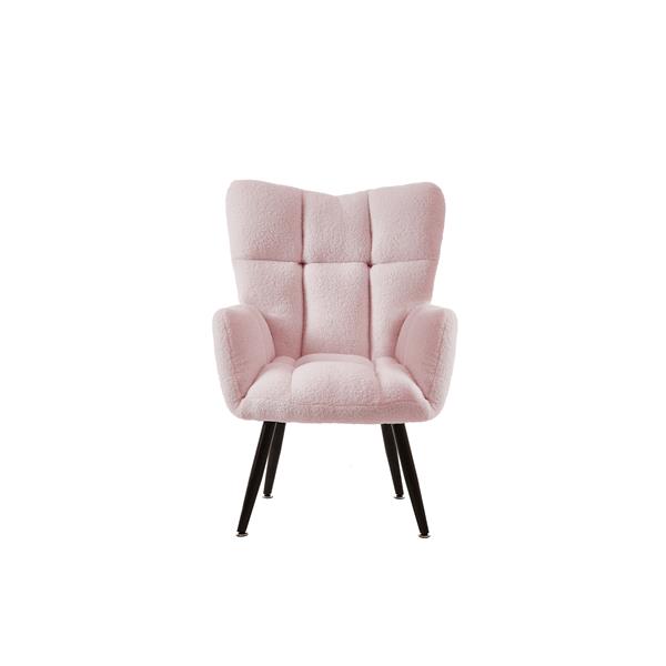 Modern Single Sofa Armchair with High Backrest Comfy Reading Chair for Small Spaces/Living Room/Bedroom/Apartment (COLOR:PINK)