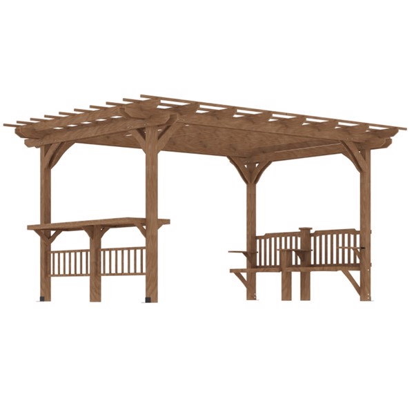 Wooden pavilion With seat