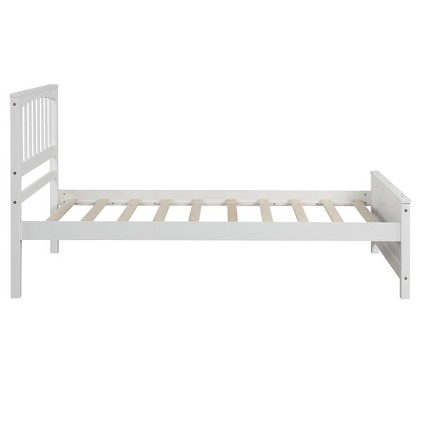 Wood Platform Bed Twin size Platform Bed, White