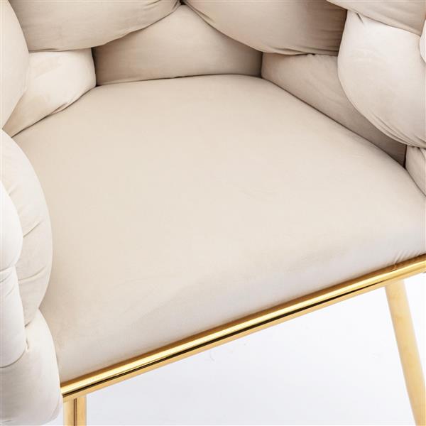 Luxury modern simple leisure velvet single sofa chair bedroom lazy person household dresser stool manicure table back chair beige