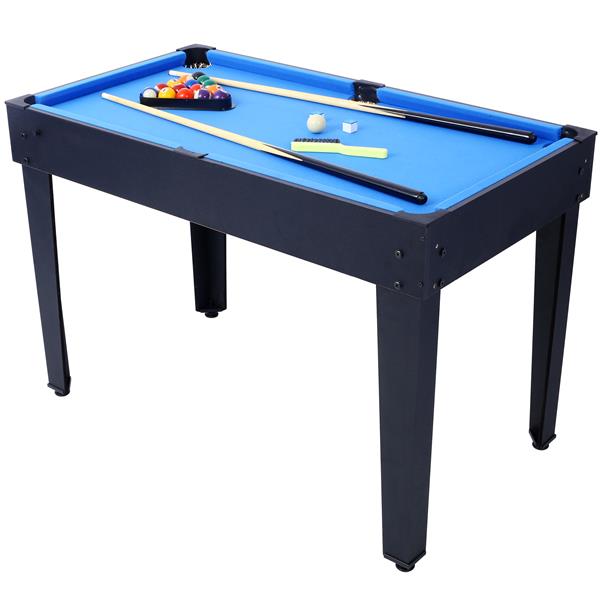 5-in-1 Multi-Game Table - Billiards, Push Hockey, Foosball, Ping Pong, and Basketball black/blue