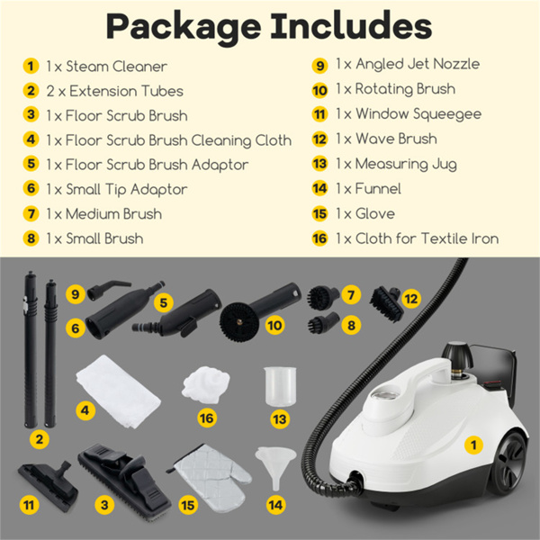 Steam cleaner with large water tank