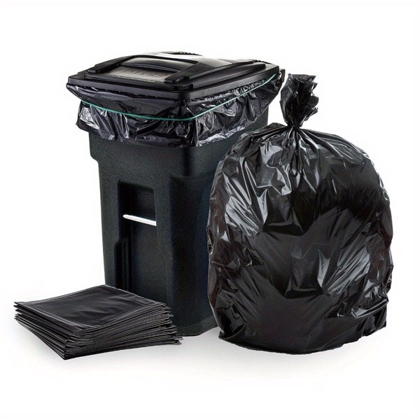 Plastics 35-40 Gallon Trash Bags (1.6 MIL - 80PCS) 35" x 39" - Large Heavy Duty Can Liners - Plastic Black Garbage Bags for Lawn, Leaf, Contractor, Yard  (10 pieces per roll, a total of 8 rolls)