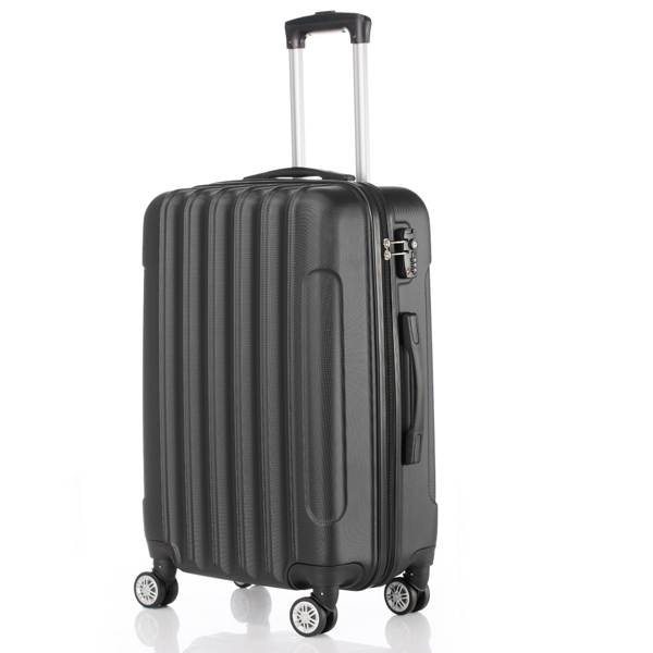 3 Pcs Suitcase Lightweight ABS Carry-on Hand Luggage 4 Spinner Wheels Trolley Case