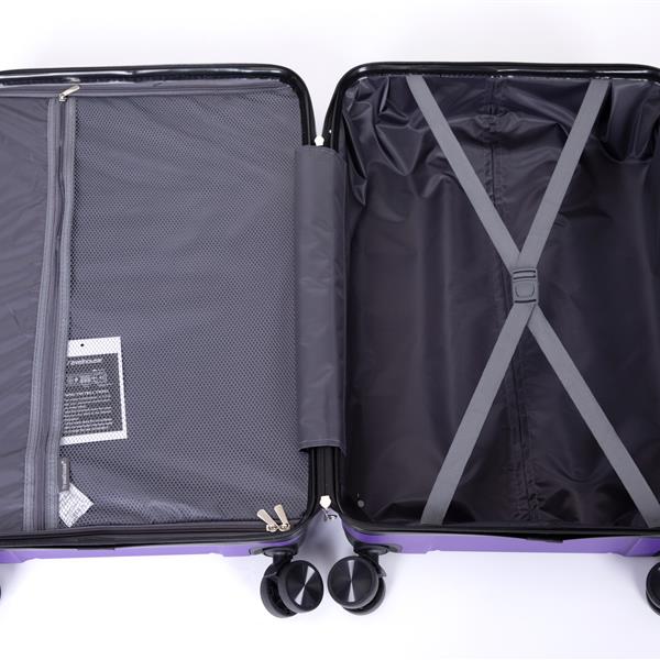 Hardshell Suitcase Spinner Wheels PP Luggage Sets Lightweight Durable Suitcase with TSA Lock,3-Piece Set (20/24/28) ,Purple