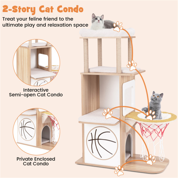 47 Inches Wooden Cat Condo 