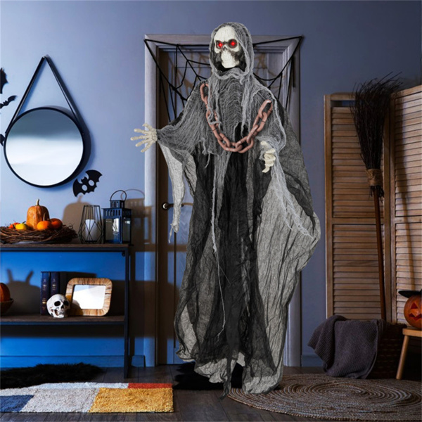 6.4 ft Halloween Standing Grim Reaper Automatic Arm Movement