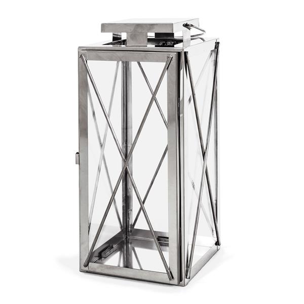 14"H STAINLESS STEEL LANTERN