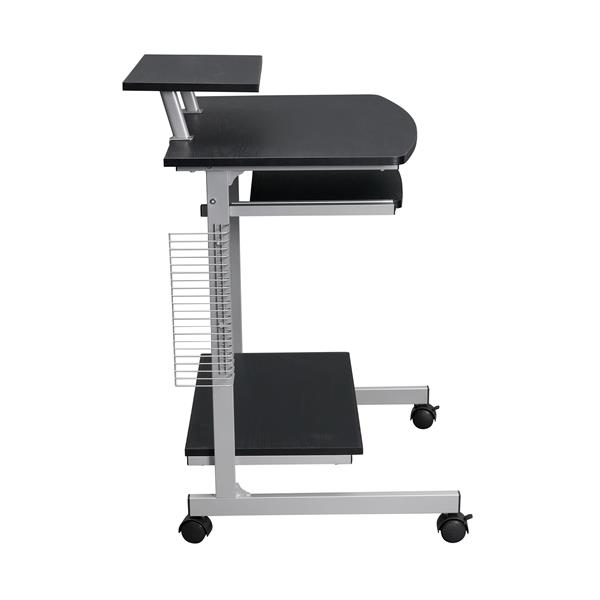 Compact Computer Cart With Storage, Espresso