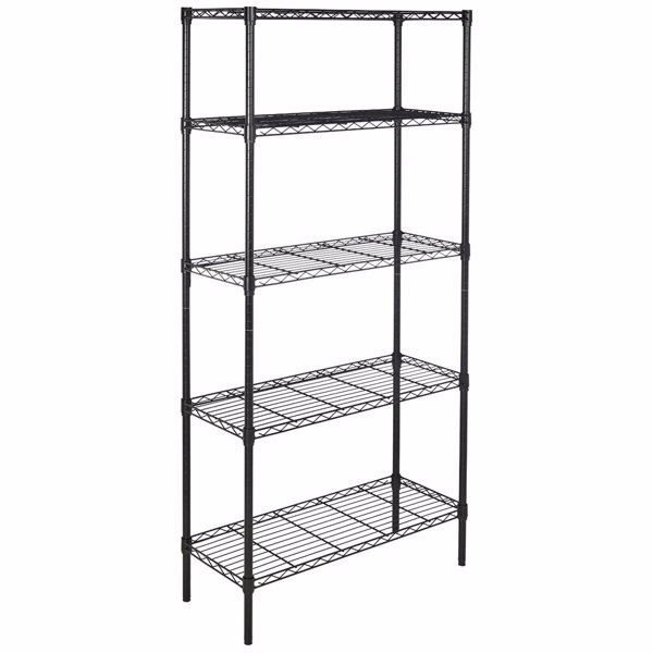 5-Layer Plastic Coated Iron Shelf 180*90*35 Black