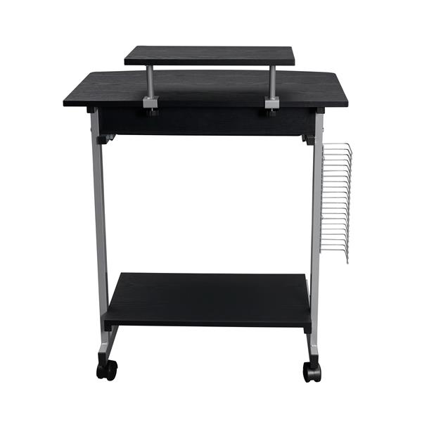 Compact Computer Cart With Storage, Espresso