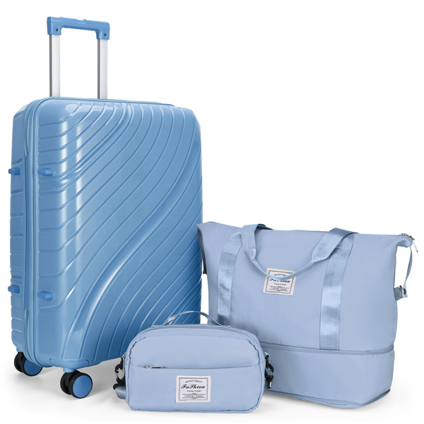 Luggage Sets 3 Piece, PP Luggage Set, Suitcases with Wheels, Hardside Hard Shell Travel Luggage with TSA Lock