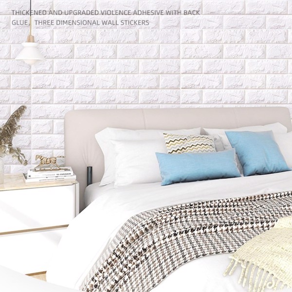 60 PCS 3D brick wall stickers 15 * 13 inches, can cover 87FT ², self-adhesive, suitable for living room, bedroom, dormitory, kitchen wall decoration, home decoration wallpaper