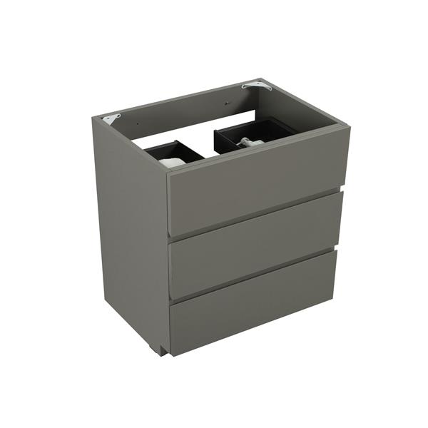 Floor cabinet WITHOUT basin,Gray color,With three drawers