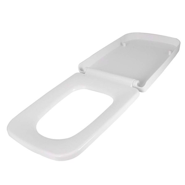 1pc white silent closed PP toilet lid, durable bathroom toilet lid, thickened design, easy to install household plastic seat ring