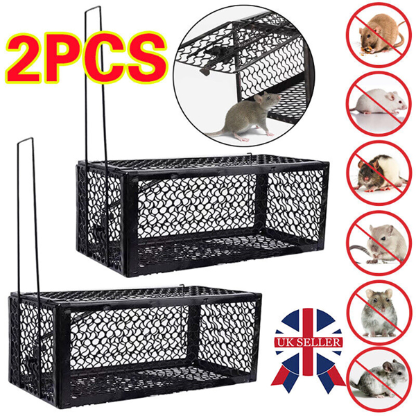 2PCS Large Rat Mouse Trap Catcher Humane Cage Live Animal Pest Rodent Mice UK