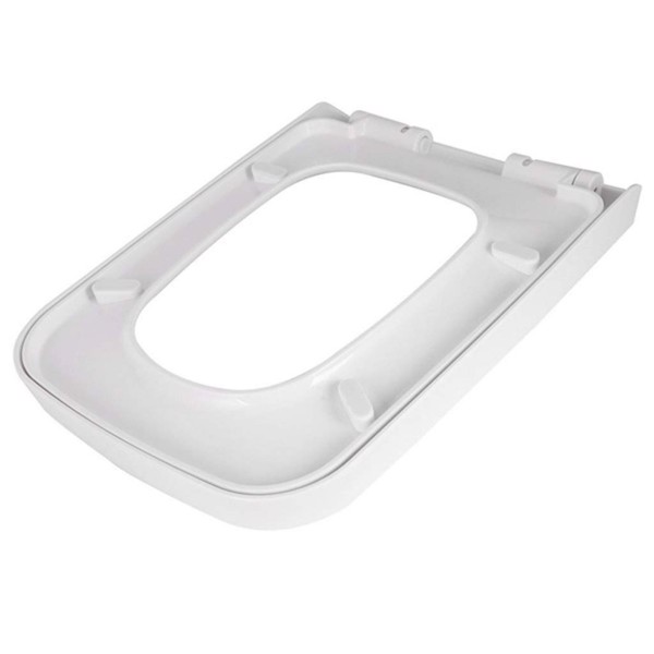 1pc white silent closed PP toilet lid, durable bathroom toilet lid, thickened design, easy to install household plastic seat ring