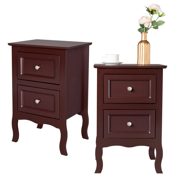 【Old Code:65358349】2pcs Country Style Two-Tier Night Tables Large Size Grown