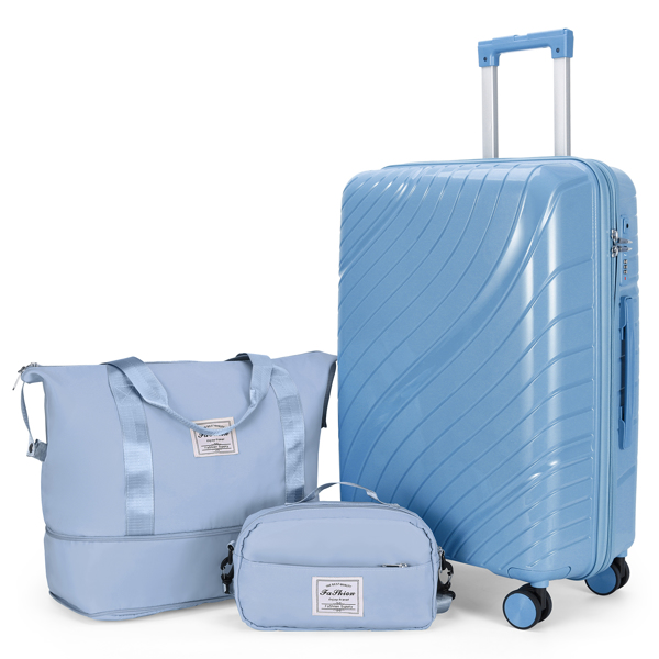 Luggage Sets 3 Piece, PP Luggage Set, Suitcases with Wheels, Hardside Hard Shell Travel Luggage with TSA Lock