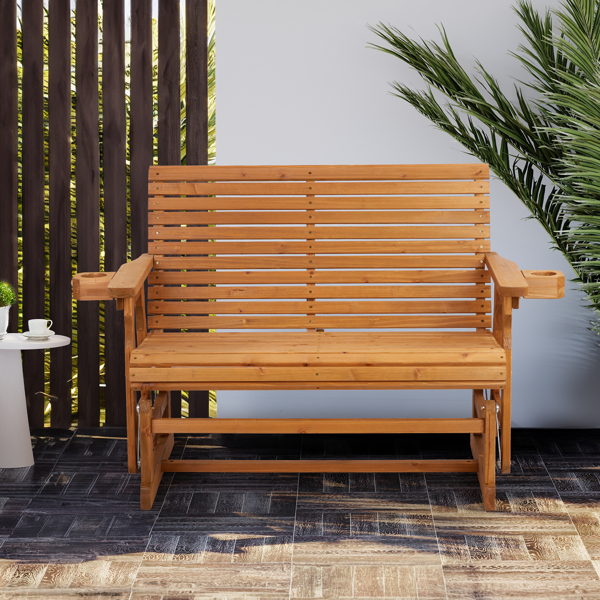 Double horizontal backrest fir garden glider chair